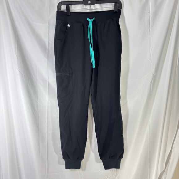FIGS Zamora Jogger Scrub Pants Black XS | Slim Fit 4-Way Stretch Medical Uniform - Picture 2 of 5